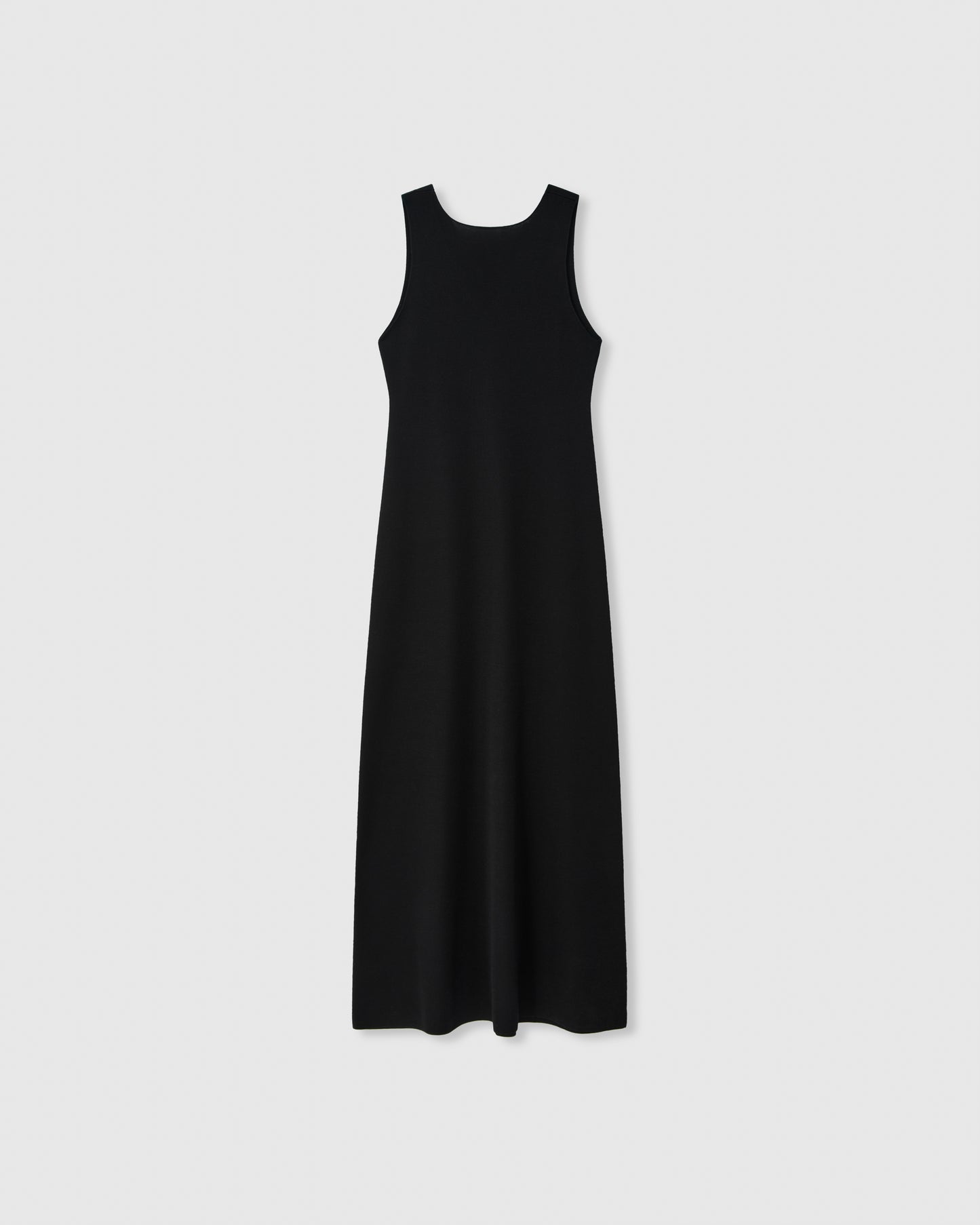 Casasola Etta knitted 100% silk v-neck midi dress black - back view