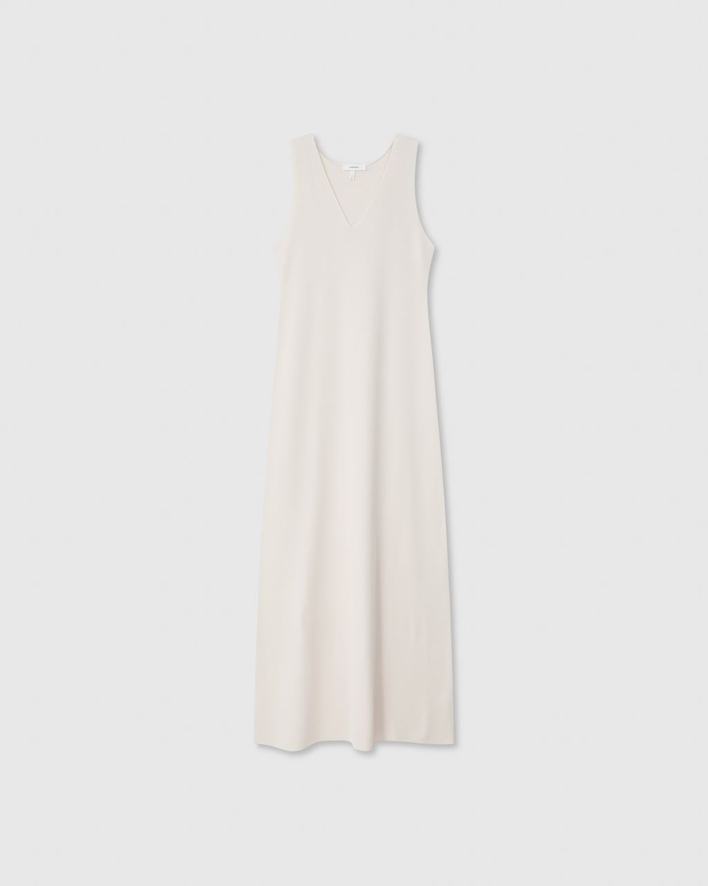 Casasola Etta knitted 100% silk v-neck midi dress white - front view