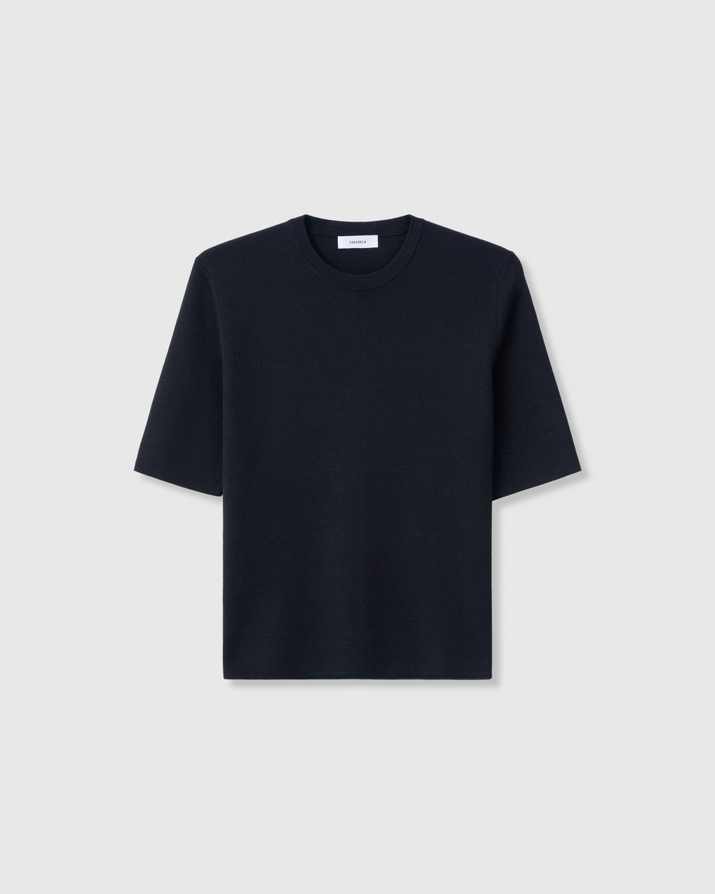 Casasola Eva Knitted Silk Top Black - Front View