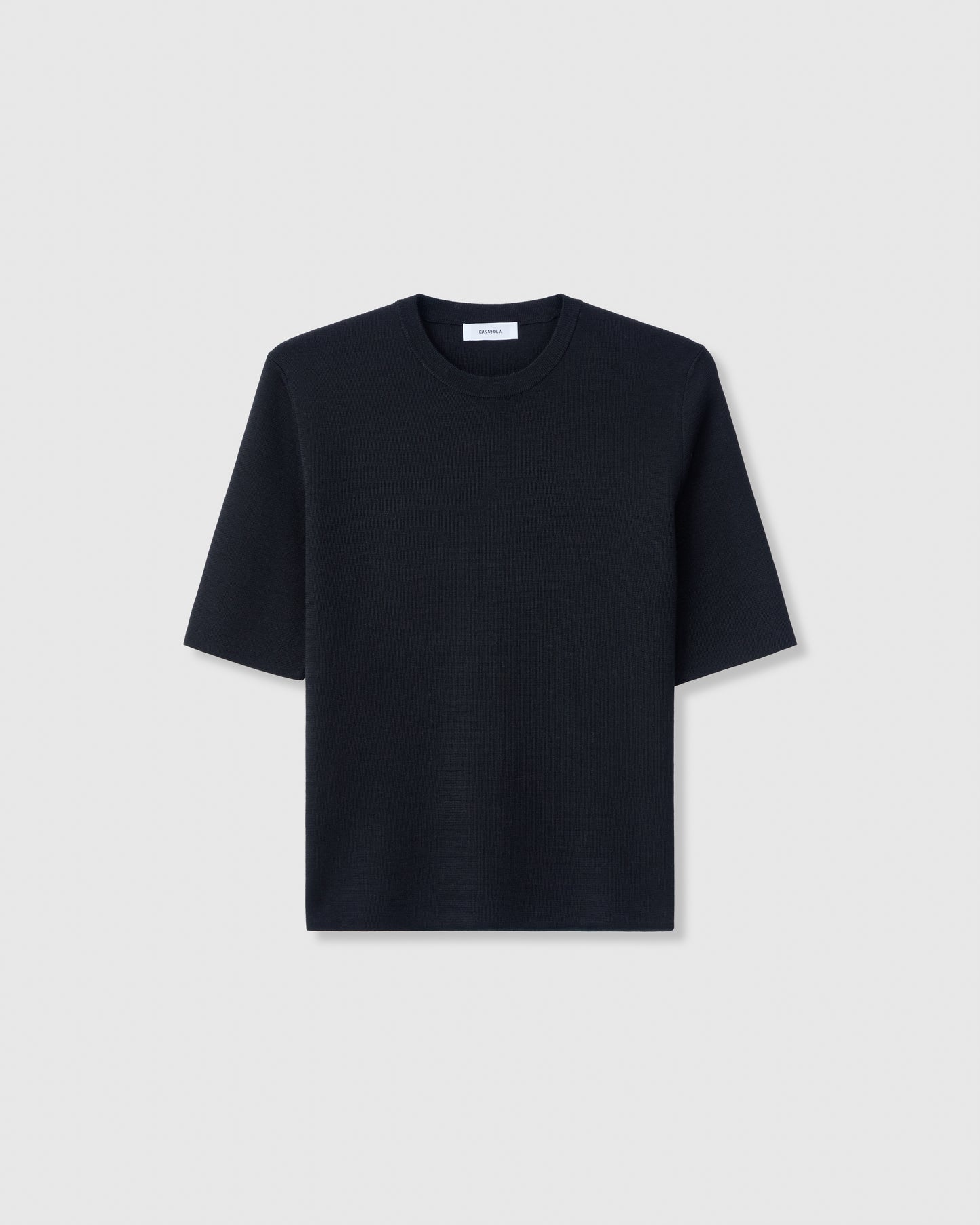 Casasola Eva Knitted Silk Top Black - Front View