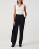 Woman wearing Casasola Evelina Knitted Silk V-Neck Top White - Front view