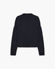 Casasola Fumo Knitted Cashmere Silk Boucle Cardigan in Navy - Back View