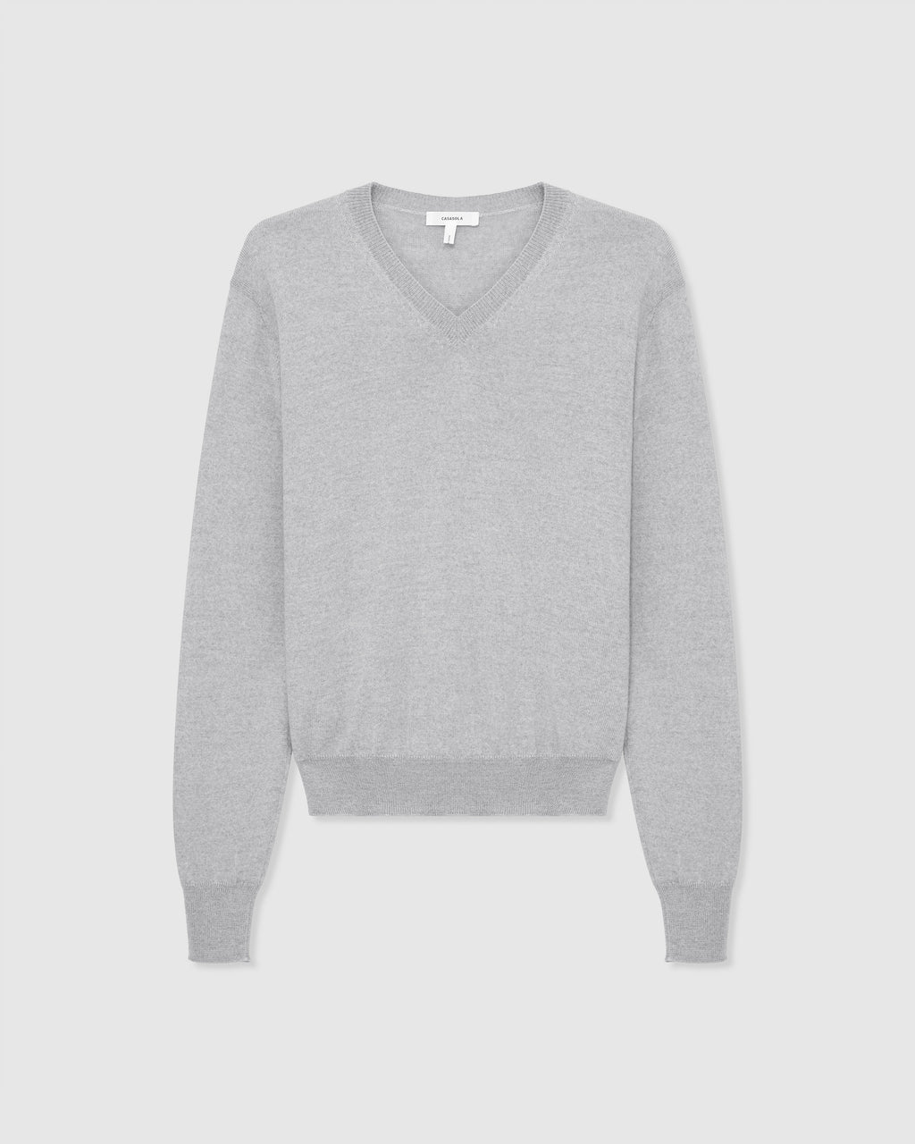 Casasola Giada Wool V-Neck sweater in Grey - front view