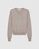 Casasola Giada wool V-Neck Sweater in Stone - front view