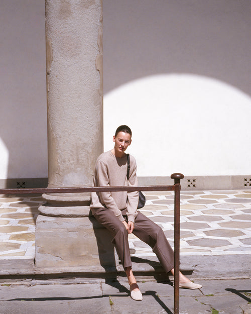 Pina Four-Ply Crew Stone