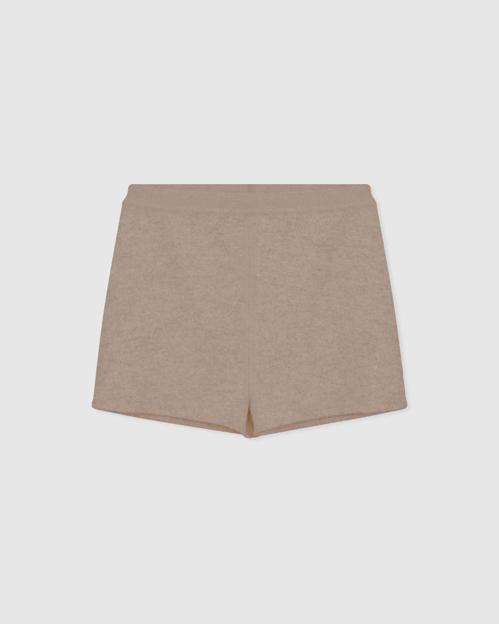 Culotte shorts in a superfine cashmere knit with a high-waist fit and ribbed waistband.
