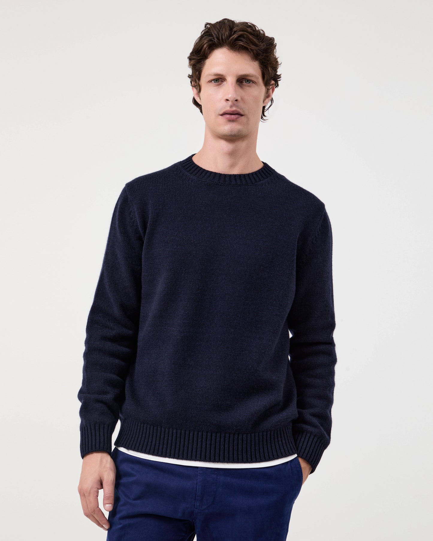 Pino Four-Ply Crew Navy