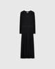 Casasola silk-wool mid-length pointelle-stitch black dress 1