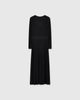 Casasola silk-wool mid-length pointelle-stitch black dress - back view