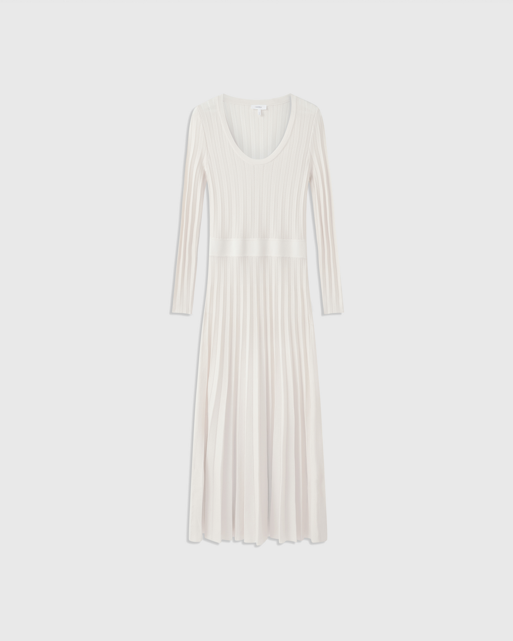 Casasola silk-wool mid-length pointelle-stitch ivory dress 1