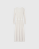 Casasola silk-wool mid-length pointelle-stitch ivory dress 1 - back view