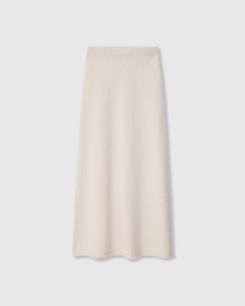 Casasola Martina Knitted Cotton White Midi Skirt - Front View