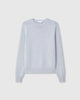 Casasola Mia Knitted Merino Wool Saddle Shoulder Crewneck in Grey - front view