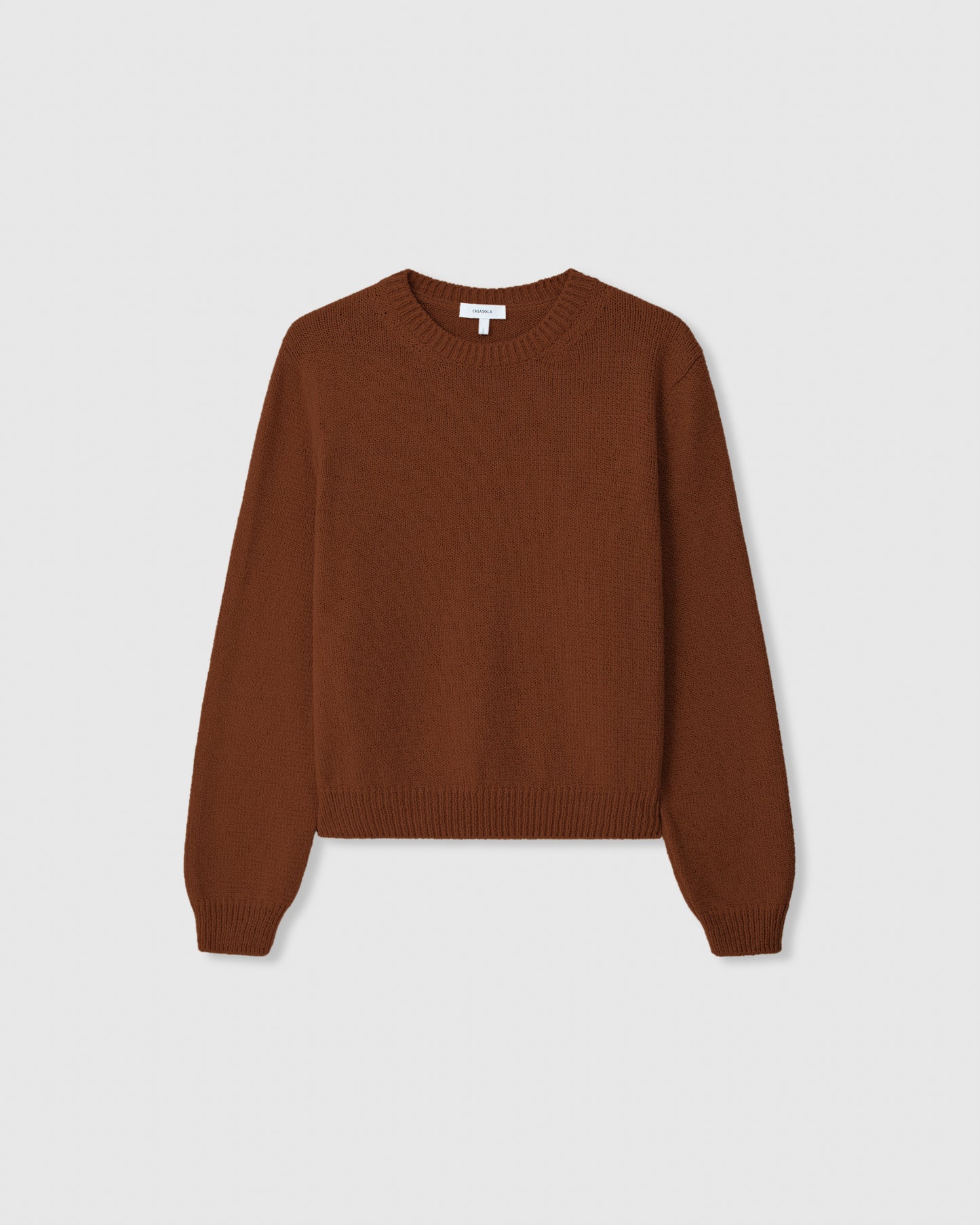 Casasola Nina knitted cotton crewneck Brown - Front view