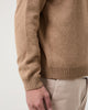 Man Wearing Casasola Nino Knitted Cotton Camel Crewneck - Detail View