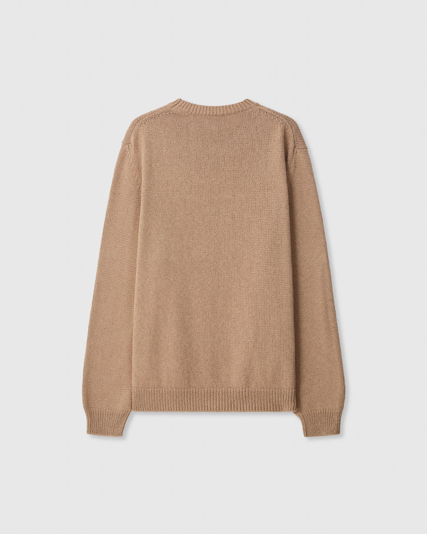 Casasola Nino Knitted Cotton Camel Crewneck - Back View