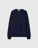 Casasola Nino Knitted Cotton Crewneck in Navy - Front View