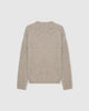 Casasola Orso beige-colored, oversized, four-ply knitted cashmere-silk boucle sweater with a ribbed mock neckline, back view