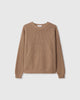 Casasola Ottavia heavyweight knitted cotton camel crewneck - front view