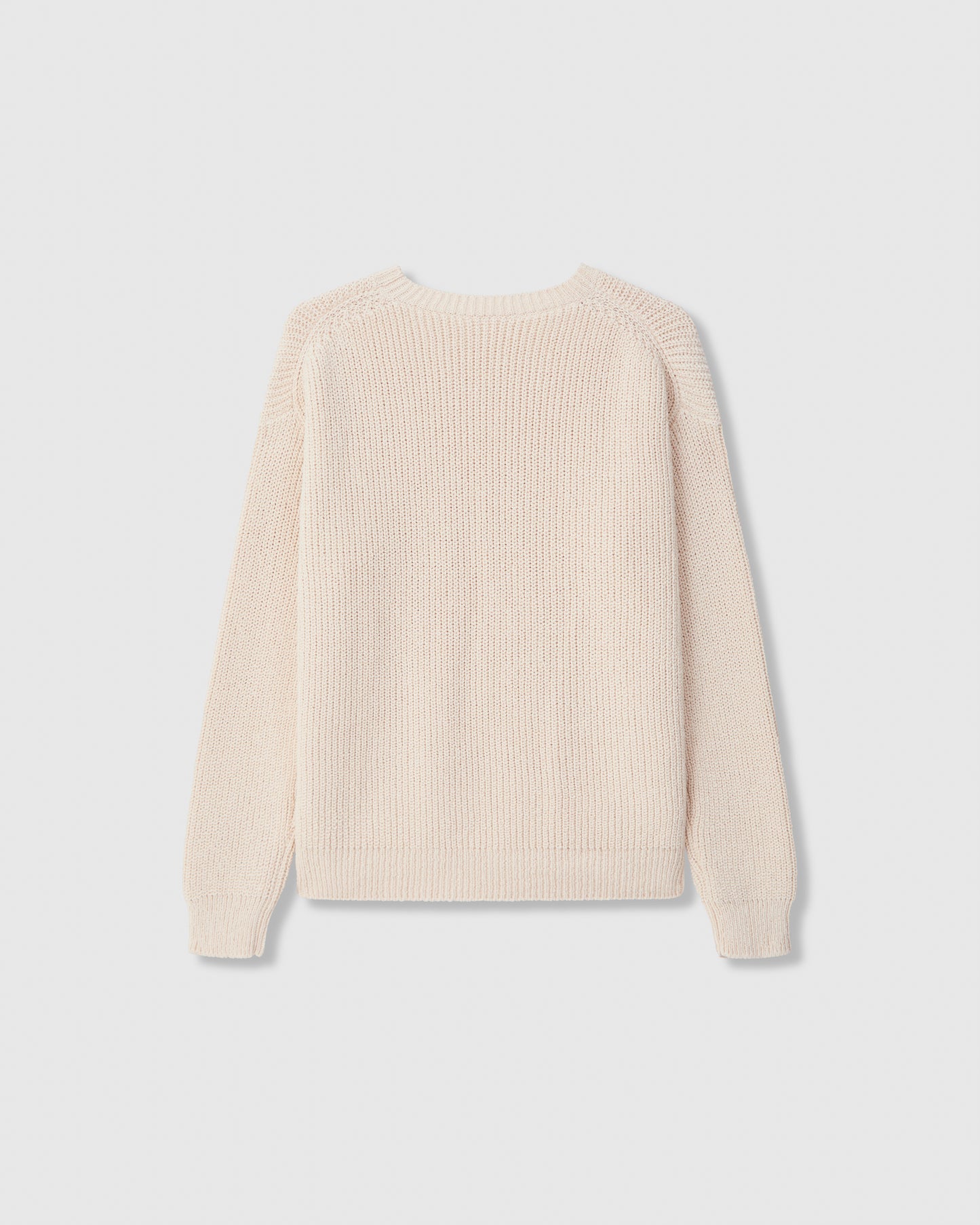 Casasola Ottavia knitted cotton white crewneck - back view