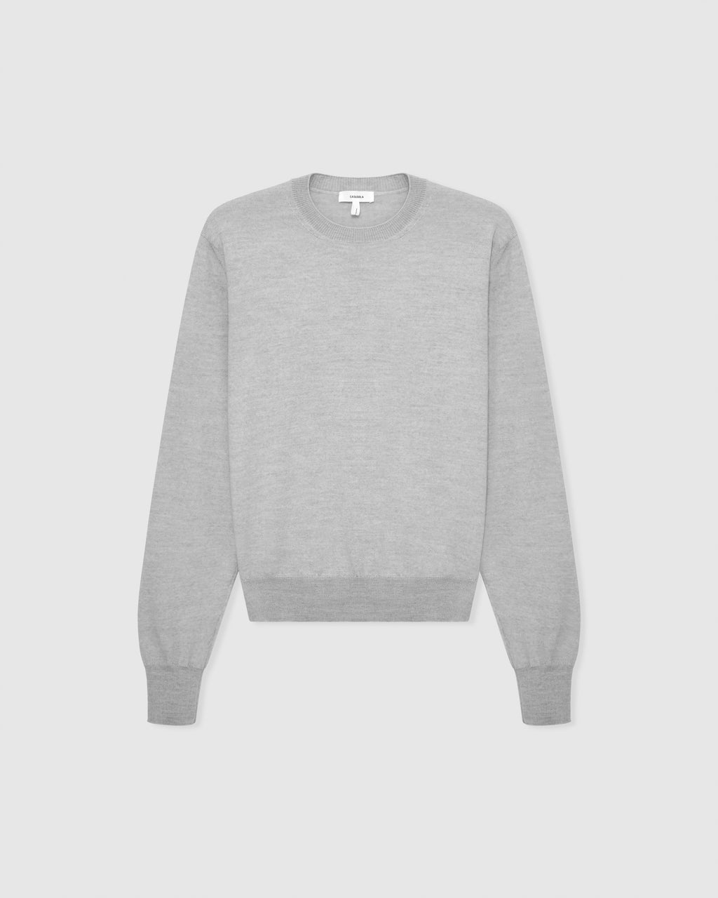 Casasola Pia knitted merino wool grey crewneck - front view