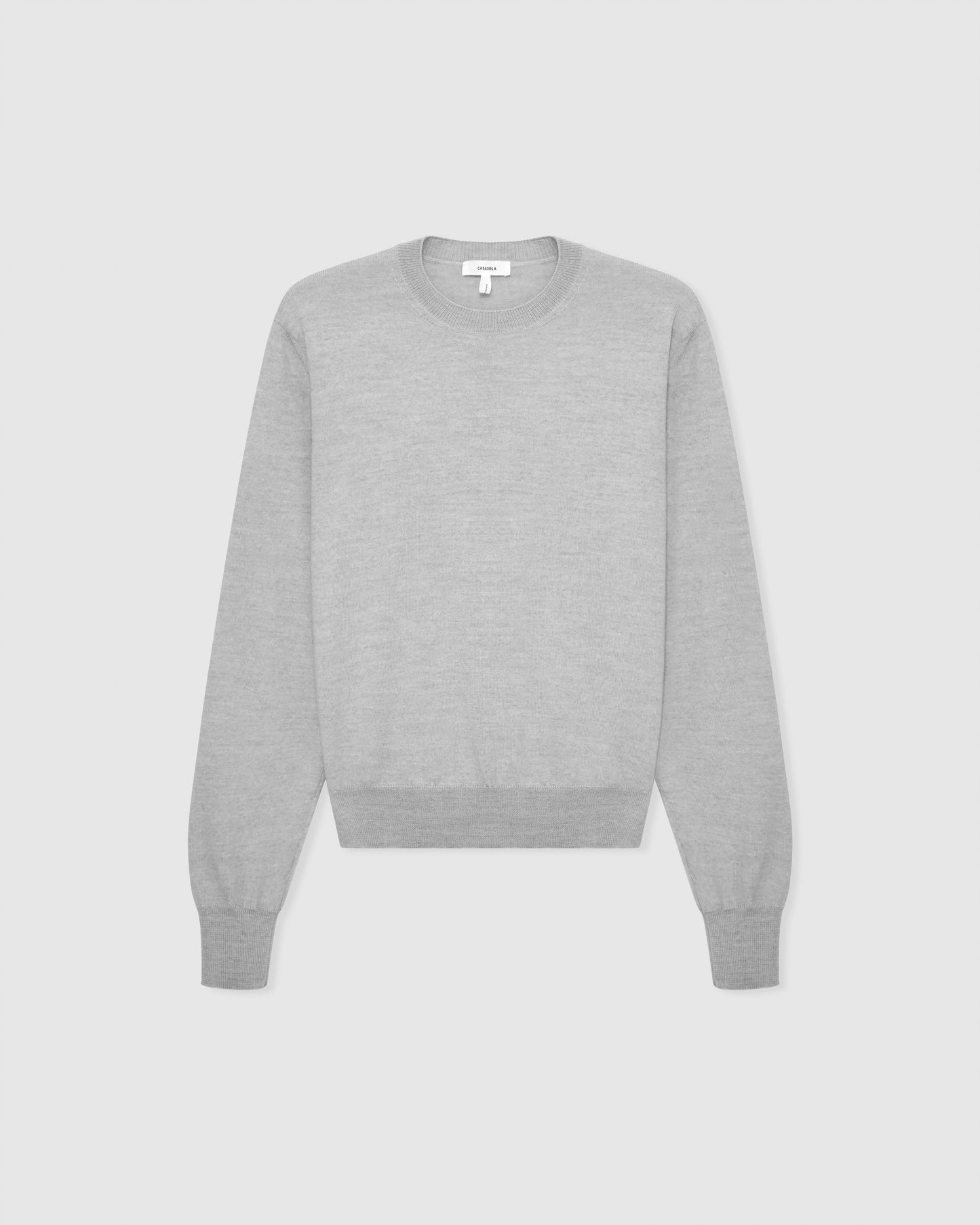 Casasola Pia knitted merino wool grey crewneck - front view