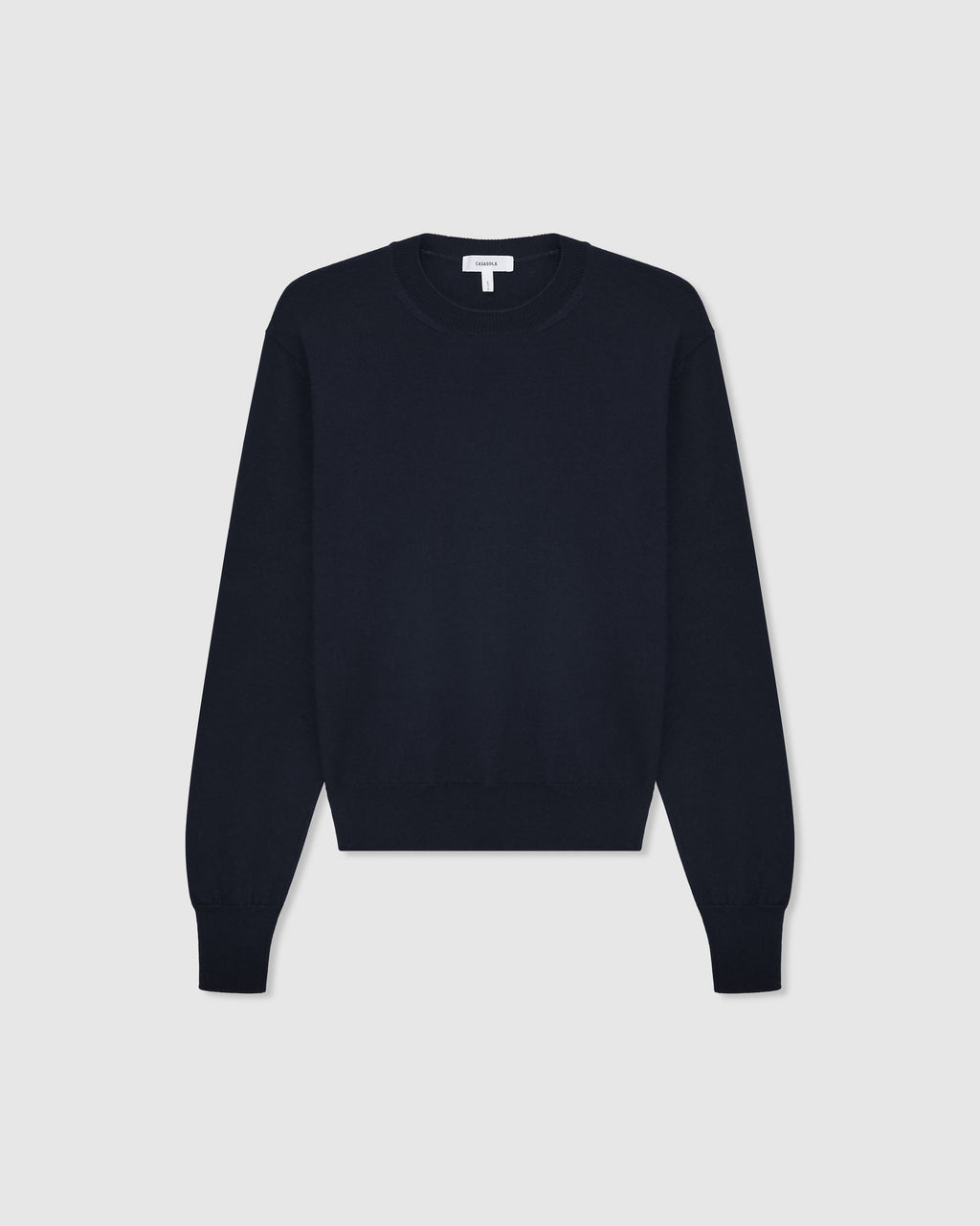 Casasola Pia knitted merino wool navy crewneck - front view