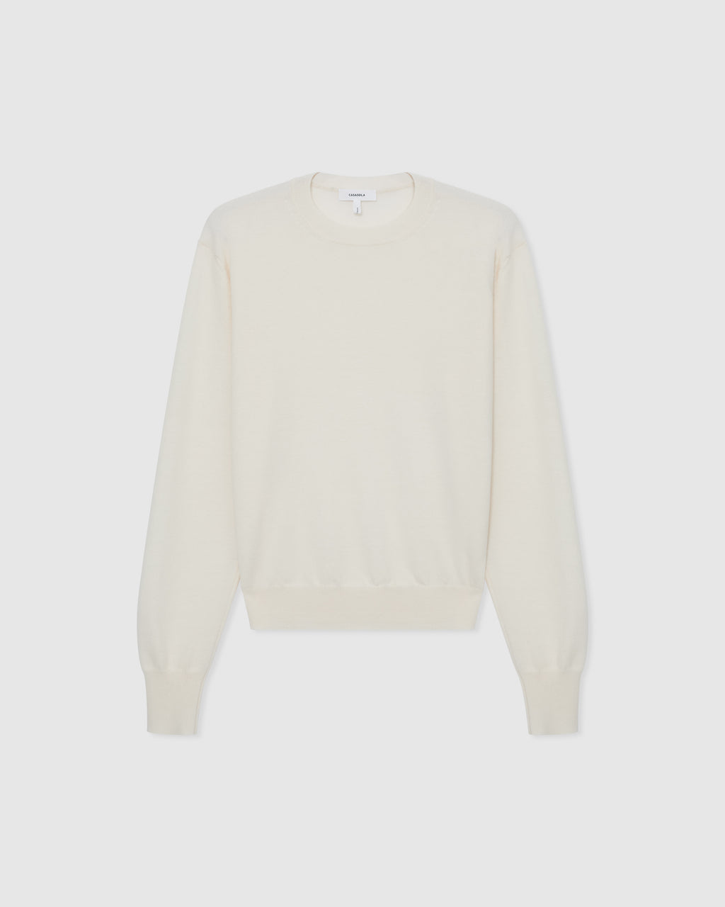 Casasola Pia knitted merino wool off-white crewneck - front view