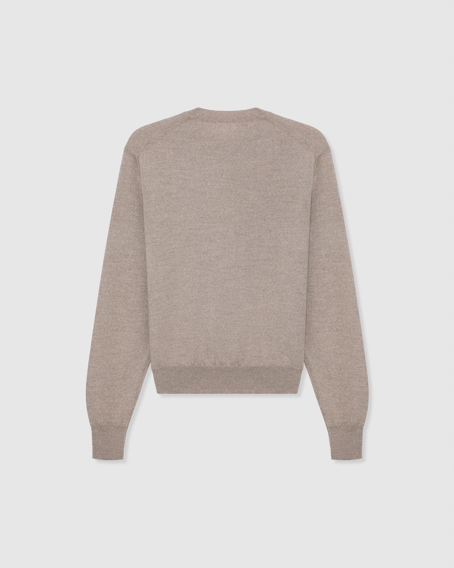 Casasola Pia knitted merino wool stone crewneck - back view 