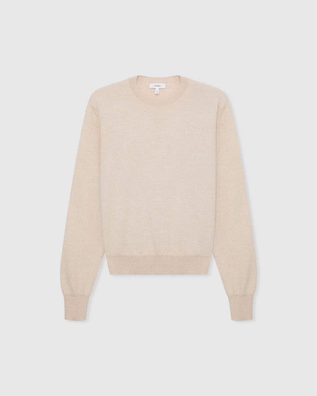 Casasola Pia knitted merino wool white crewneck - front view