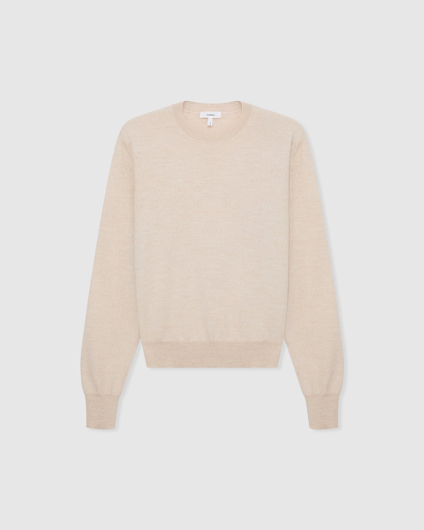 Casasola Pia knitted merino wool white crewneck - front view