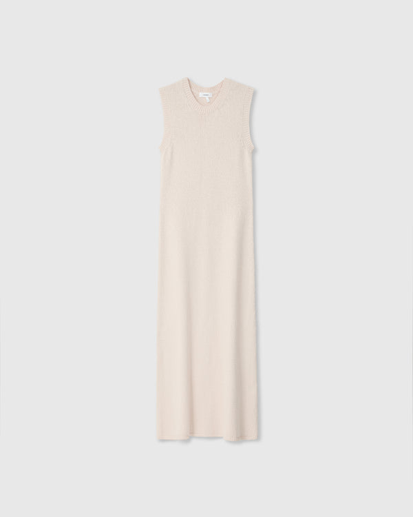 Casasola Violeta Knitted Cotton White Midi Dress - Front View