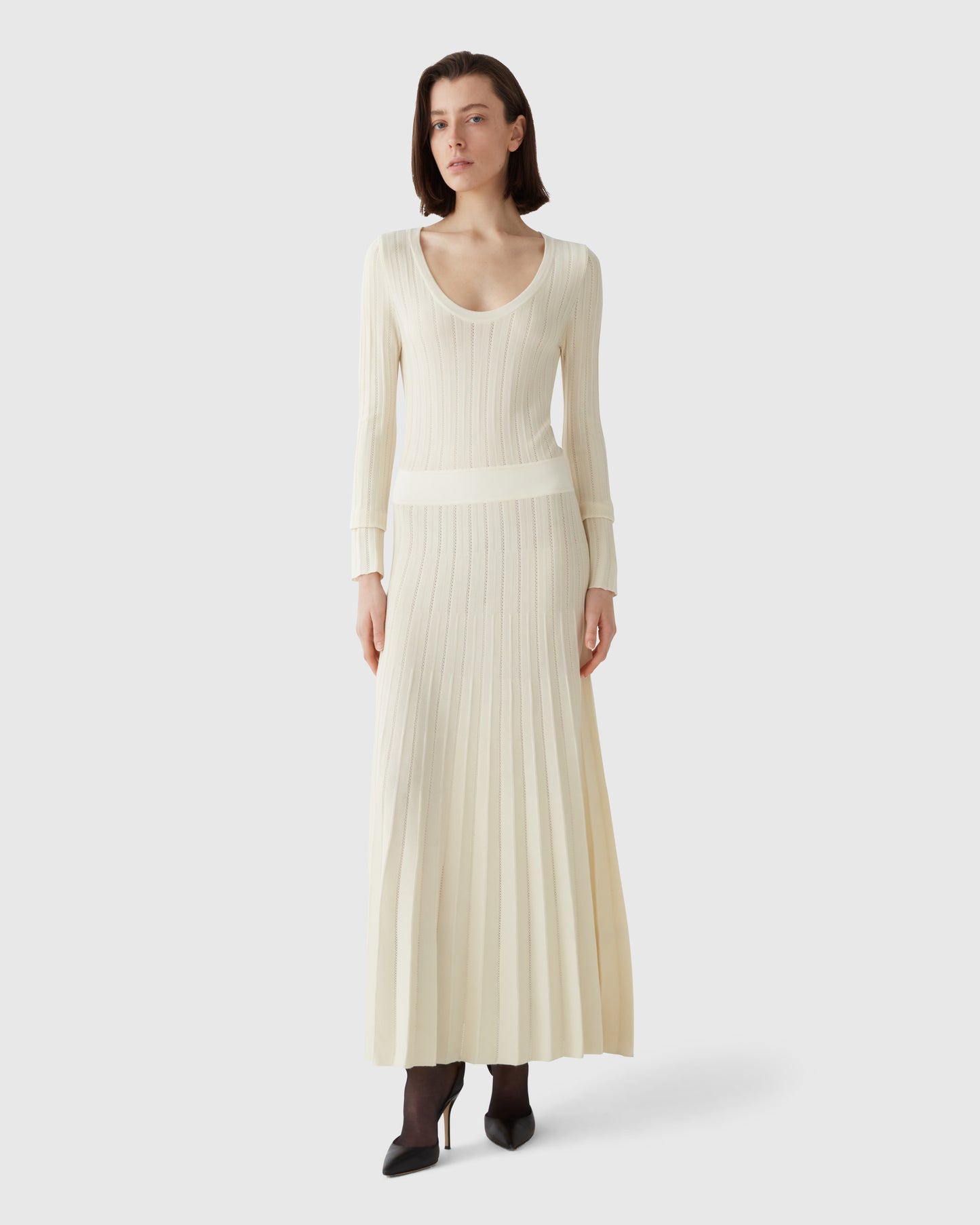 Mariacarla Pointelle Dress Ivory