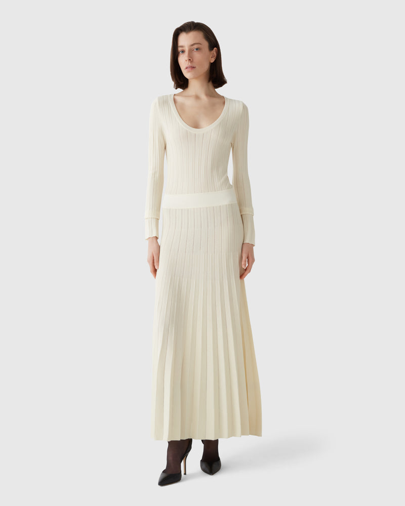 Mariacarla Pointelle Dress Ivory